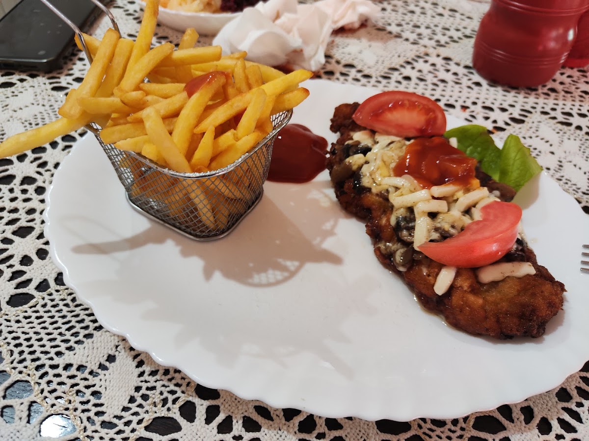 Kotlet z pieczarkami i serem